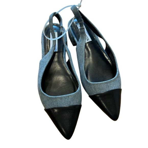 Revolve Steve Madden Coralyn Denim Jean Slingback Pointed Toe Flat NWOT - Picture 5 of 10